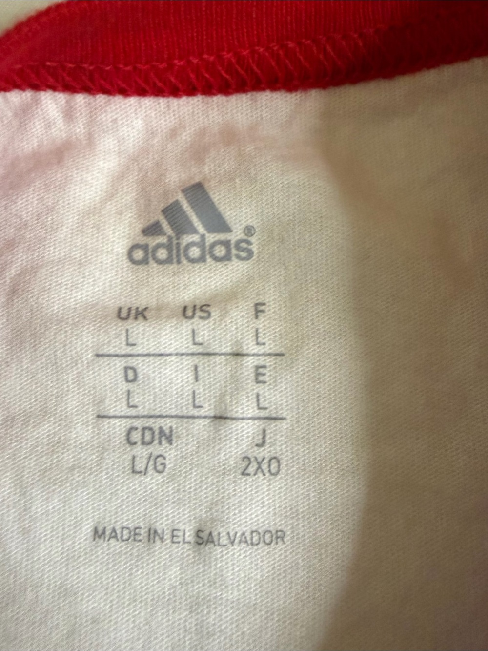 Adidas “Red White‎ and Baseball” Raglan Tee – Youth Large - Picture 4 of 5
